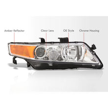 Load image into Gallery viewer, Acura TSX 2004-2008 Factory Style Headlights Chrome Housing Clear Len Amber Reflector
