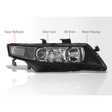 Load image into Gallery viewer, Acura TSX 2004-2008 Factory Style Headlights Black Housing Clear Len Clear Reflector
