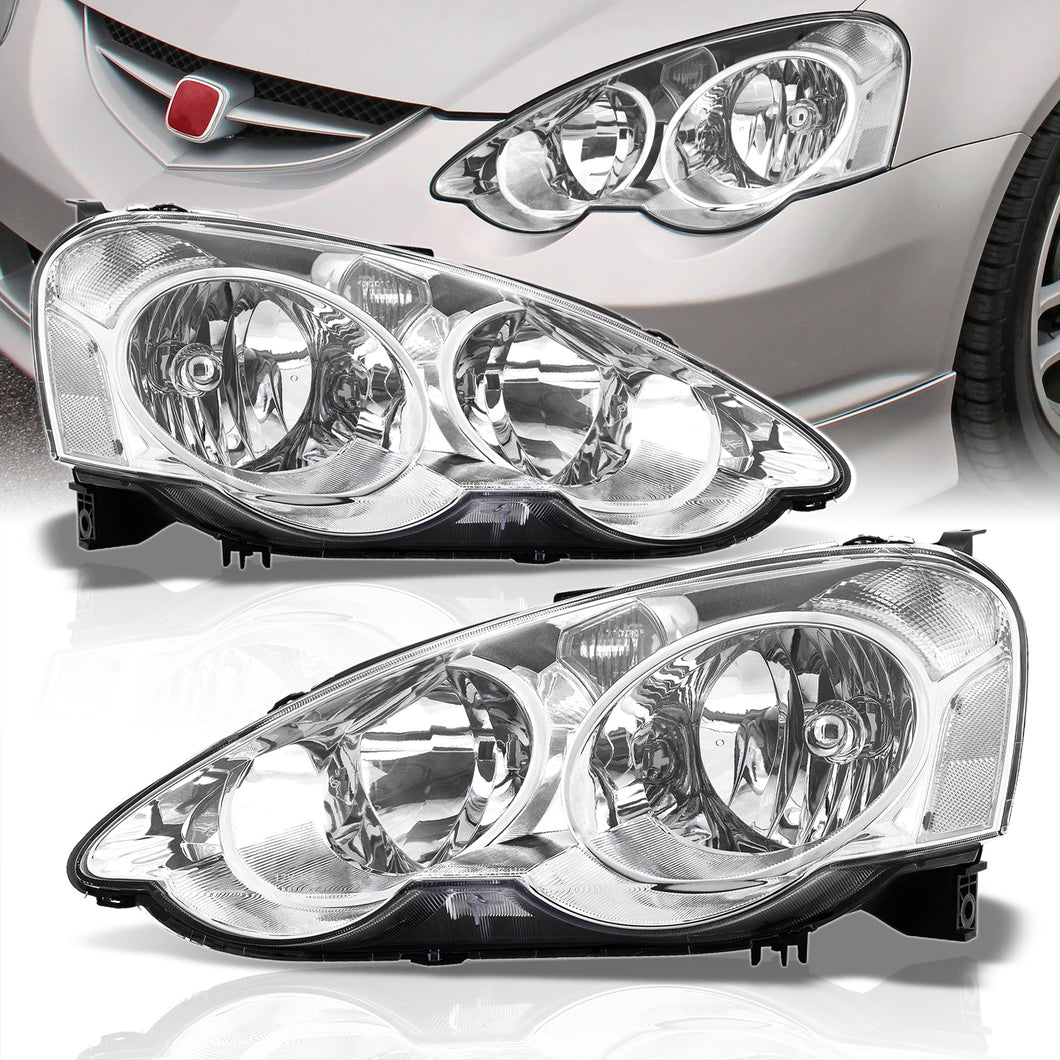 Acura RSX 2002-2004 Factory Style Headlights Chrome Housing Clear