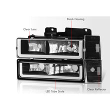 Load image into Gallery viewer, Chevrolet C/K 1500 2500 3500 1988-1993 LED DRL Bar Factory Style Headlights + Bumpers + Corners Black Housing Clear Len Clear Reflector
