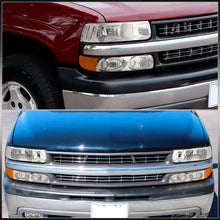 Load image into Gallery viewer, Chevrolet Silverado 1999-2002 / Suburban Tahoe 2000-2006 Factory Style Headlights + Bumpers Chrome Housing Clear Len Amber Reflector
