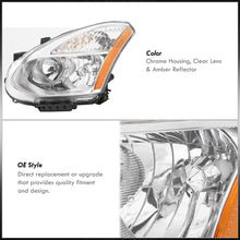 Load image into Gallery viewer, Nissan Rogue 2008-2013 Factory Style Headlights Chrome Housing Clear Len Amber Reflector (Halogen Models Only)
