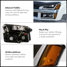 Load image into Gallery viewer, Chevrolet Avalanche (Plastic Body Cladding Models Only) 2002-2006 LED DRL Bar Factory Style Headlights + Bumpers Black Housing Clear Len Amber Reflector
