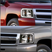 Load image into Gallery viewer, Chevrolet Silverado 2007-2013 LED DRL Bar Factory Style Headlights Black Housing Clear Len Amber Reflector
