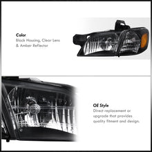 Load image into Gallery viewer, Chevrolet Venture 1997-2005 Factory Style Headlights Black Housing Clear Len Amber Reflector
