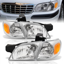 Load image into Gallery viewer, Chevrolet Venture 1997-2005 Factory Style Headlights Chrome Housing Clear Len Amber Reflector
