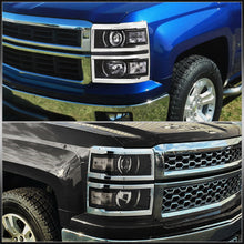 Load image into Gallery viewer, Chevrolet Silverado 1500 2014-2015 Factory Style Projector Headlights Black Housing Clear Len Clear Reflector
