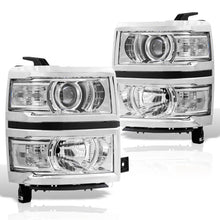 Load image into Gallery viewer, Chevrolet Silverado 1500 2014-2015 Factory Style Projector Headlights Chrome Housing Clear Len Clear Reflector
