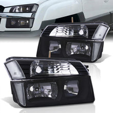 Load image into Gallery viewer, Chevrolet Avalanche (Plastic Body Cladding Models Only) 2002-2006 Factory Style Headlights + Bumpers Black Housing Clear Len Clear Reflector
