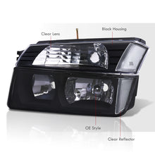 Load image into Gallery viewer, Chevrolet Avalanche (Plastic Body Cladding Models Only) 2002-2006 Factory Style Headlights + Bumpers Black Housing Clear Len Clear Reflector

