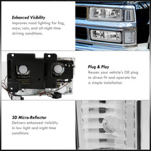 Load image into Gallery viewer, Chevrolet C/K 1500 2500 3500 1994-1998 LED DRL Bar Factory Style Headlights + Bumpers + Corners Chrome Housing Clear Len Clear Reflector
