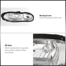 Load image into Gallery viewer, Chevrolet Camaro 1998-2002 Factory Style Headlights Chrome Housing Clear Len Chrome Reflector
