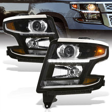 Load image into Gallery viewer, Chevrolet Suburban 2015-2020 / Suburban 3500HD 2016-2019 / Tahoe 2015-2020 Factory Style Projector Headlights Black Housing Clear Len Amber Reflector (Halogen Models Only)
