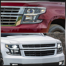 Load image into Gallery viewer, Chevrolet Suburban 2015-2020 / Suburban 3500HD 2016-2019 / Tahoe 2015-2020 Factory Style Projector Headlights Black Housing Clear Len Clear Reflector (Halogen Models Only)
