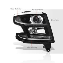 Load image into Gallery viewer, Chevrolet Suburban 2015-2020 / Suburban 3500HD 2016-2019 / Tahoe 2015-2020 Factory Style Projector Headlights Black Housing Clear Len Clear Reflector (Halogen Models Only)
