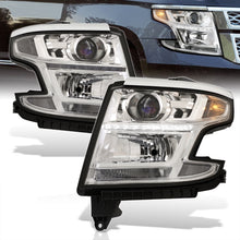 Load image into Gallery viewer, Chevrolet Suburban 2015-2020 / Suburban 3500HD 2016-2019 / Tahoe 2015-2020 Factory Style Projector Headlights Chrome Housing Clear Len Clear Reflector (Halogen Models Only)
