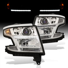 Load image into Gallery viewer, Chevrolet Suburban 2015-2020 / Suburban 3500HD 2016-2019 / Tahoe 2015-2020 Factory Style Projector Headlights Chrome Housing Clear Len Clear Reflector (Halogen Models Only)
