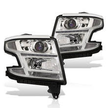 Load image into Gallery viewer, Chevrolet Suburban 2015-2020 / Suburban 3500HD 2016-2019 / Tahoe 2015-2020 Factory Style Projector Headlights Chrome Housing Clear Len Clear Reflector (Halogen Models Only)
