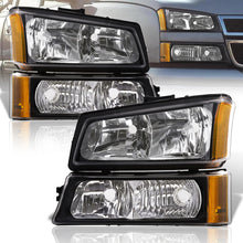 Load image into Gallery viewer, Chevrolet Silverado 2003-2006 Factory Style Headlights + Bumpers Black Housing Clear Len Amber Reflector
