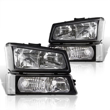 Load image into Gallery viewer, Chevrolet Silverado 2003-2006 Factory Style Headlights + Bumpers Black Housing Clear Len Clear Reflector
