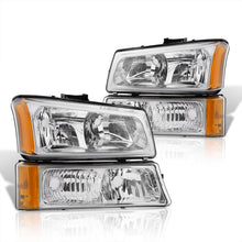 Load image into Gallery viewer, Chevrolet Silverado 2003-2006 Factory Style Headlights + Bumpers Chrome Housing Clear Len Amber Reflector
