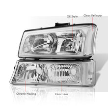 Load image into Gallery viewer, Chevrolet Silverado 2003-2006 Factory Style Headlights + Bumpers Chrome Housing Clear Len Clear Reflector
