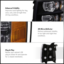 Load image into Gallery viewer, Chevrolet Silverado 2007-2013 Factory Style Headlights Black Housing Clear Len Amber Reflector
