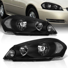 Load image into Gallery viewer, Chevrolet Impala 2006-2013 / Impala Limited 2014-2015 / Monte Carlo 2006-2007 Factory Style Headlights Black Housing Clear Len Clear Reflector
