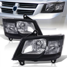 Load image into Gallery viewer, Dodge Grand Caravan 2008-2010 Factory Style Headlights Black Housing Clear Len Clear Reflector
