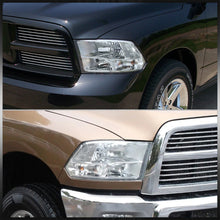 Load image into Gallery viewer, Dodge Ram 1500 2009-2018 / Ram 2500 3500 2010-2018 / Ram 4500 5500 2011-2018 / Ram 1500 Classic 2019-2023 Factory Style Quad Headlights Chrome Housing Clear Len Clear Reflector (Halogen Models Only)
