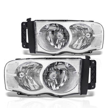 Load image into Gallery viewer, Dodge Ram 1500 Truck 2002-2005 / 2500 3500 Truck 2003-2005 Factory Style Headlights Chrome Housing Clear Len Clear Reflector
