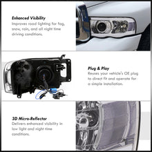 Load image into Gallery viewer, Dodge Ram 1500 2002-2005 / Ram 2500 3500 2003-2005 LED DRL Bar Projector Headlights Chrome Housing Clear Len Clear Reflector
