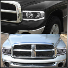 Load image into Gallery viewer, Dodge Ram 1500 2002-2005 / Ram 2500 3500 2003-2005 LED DRL Bar Factory Style Headlights Black Housing Clear Len Clear Reflector
