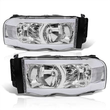 Load image into Gallery viewer, Dodge Ram 1500 2002-2005 / Ram 2500 3500 2003-2005 LED DRL Bar Factory Style Headlights Chrome Housing Clear Len Clear Reflector
