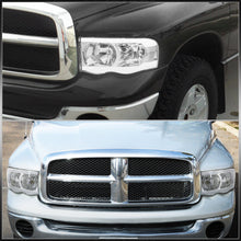 Load image into Gallery viewer, Dodge Ram 1500 2002-2005 / Ram 2500 3500 2003-2005 LED DRL Bar Factory Style Headlights Chrome Housing Clear Len Clear Reflector
