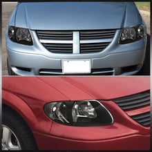 Load image into Gallery viewer, Chrysler Town &amp; Country 2001-2007 / Grand Voyager 2001-2002 / Voyager 2001-2003 / Dodge Grand Caravan 2001-2007 Factory Style Headlights Black Housing Clear Len Clear Reflector (Halogen Models Only)
