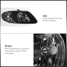 Load image into Gallery viewer, Chrysler Town &amp; Country 2001-2007 / Grand Voyager 2001-2002 / Voyager 2001-2003 / Dodge Grand Caravan 2001-2007 Factory Style Headlights Black Housing Clear Len Clear Reflector (Halogen Models Only)
