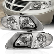 Load image into Gallery viewer, Chrysler Town &amp; Country 2001-2007 / Grand Voyager 2001-2002 / Voyager 2001-2003 / Dodge Grand Caravan 2001-2007 Factory Style Headlights Chrome Housing Clear Len Clear Reflector (Halogen Models Only)
