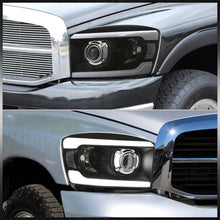 Load image into Gallery viewer, Dodge Ram 1500 2006-2008 / Ram 2500 3500 2006-2009 LED DRL Bar Projector Headlights Black Housing Clear Len Clear Reflector
