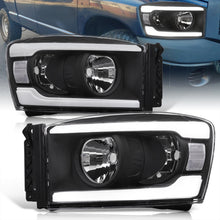 Load image into Gallery viewer, Dodge Ram 1500 2006-2008 / Ram 2500 3500 2006-2009 LED DRL Bar Factory Style Headlights Black Housing Clear Len Clear Reflector
