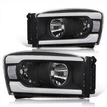 Load image into Gallery viewer, Dodge Ram 1500 2006-2008 / Ram 2500 3500 2006-2009 LED DRL Bar Factory Style Headlights Black Housing Clear Len Clear Reflector
