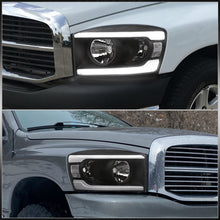 Load image into Gallery viewer, Dodge Ram 1500 2006-2008 / Ram 2500 3500 2006-2009 LED DRL Bar Factory Style Headlights Black Housing Clear Len Clear Reflector
