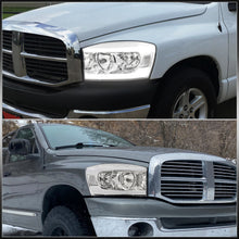 Load image into Gallery viewer, Dodge Ram 1500 2006-2008 / Ram 2500 3500 2006-2009 LED DRL Bar Factory Style Headlights Chrome Housing Clear Len Clear Reflector
