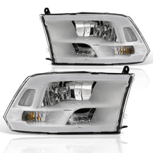 Load image into Gallery viewer, Dodge Ram 1500 2009-2018 / Ram 2500 3500 2010-2018 LED DRL Bar Factory Style Headlights White Housing Clear Len Clear Reflector (Dual / Quad Models Headlamps Only)
