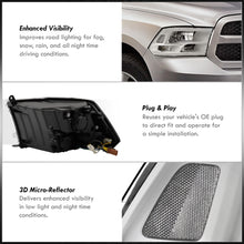 Load image into Gallery viewer, Dodge Ram 1500 2009-2018 / Ram 2500 3500 2010-2018 LED DRL Bar Factory Style Headlights White Housing Clear Len Clear Reflector (Dual / Quad Models Headlamps Only)
