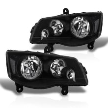 Load image into Gallery viewer, Chrysler Town &amp; Country 2008-2016 / Dodge Grand Caravan 2011-2019 Factory Style Headlights Black Housing Clear Len Clear Reflector (Halogen Models Only)
