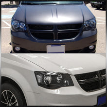 Load image into Gallery viewer, Chrysler Town &amp; Country 2008-2016 / Dodge Grand Caravan 2011-2019 Factory Style Headlights Black Housing Clear Len Clear Reflector (Halogen Models Only)
