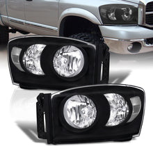 Load image into Gallery viewer, Dodge Ram 1500 2006-2008 / Ram 2500 3500 2006-2009 Factory Style Headlights Black Housing Clear Len Clear Reflector
