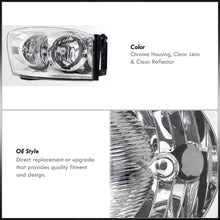 Load image into Gallery viewer, Dodge Ram 1500 2006-2008 / Ram 2500 3500 2006-2009 Factory Style Headlights Chrome Housing Clear Len Clear Reflector
