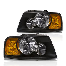Load image into Gallery viewer, Ford Expedition 2003-2006 Factory Style Headlights Black Housing Clear Len Amber Reflector
